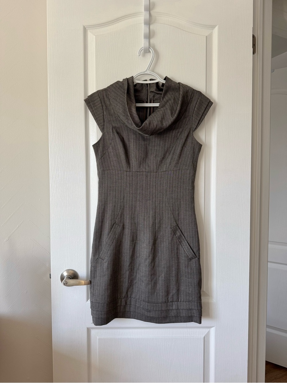 Vintage Japonica Cowl-Neck Cap-Sleeve Dress